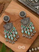 The Ocean Goddess- Glass Drops And Beads Oxidised Earrings