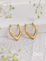 Shimmer Drops - Golden Stainless Steel Earrings With Anti-Tarnish Coating