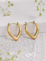 Shimmer Drops - Golden Stainless Steel Earrings With Anti-Tarnish Coating