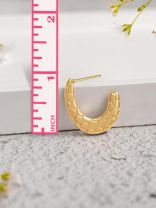 Radiant Crescents - Golden Stainless Steel Earrings With Anti-Tarnish Coating