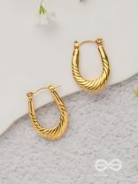 Moonbeam Echoes - Golden Stainless Steel Earrings With Anti-Tarnish Coating
