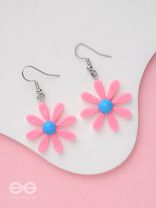 Bloom In Style - Elegant Acrylic Earrings (Pink)