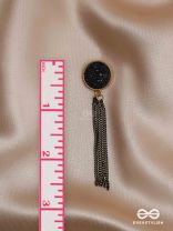 The Midnight Haze - Statement Golden & Black Earrings 