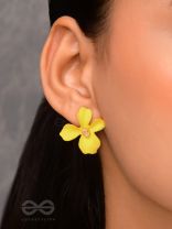 Citrine Bloom - Enameled Ear Studs