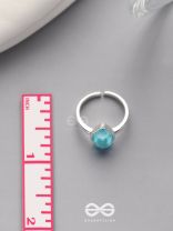 Sky Shower Droplet - Blue Enamelled Ring 