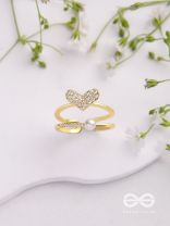 The Love Sparkle - Golden Embellished Ring 