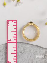 Gilded Mocha Elegance - Golden Beaded Ring 