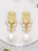 Victorian Pearls - Golden Elegant Earrings