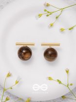 Spinning Coffee - Golden Stud Earrings