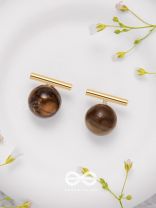 Spinning Coffee - Golden Stud Earrings