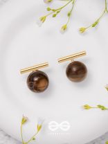 Spinning Coffee - Golden Stud Earrings