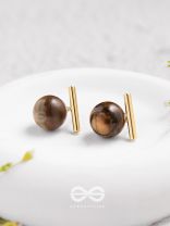 Spinning Coffee - Golden Stud Earrings