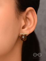 Spinning Coffee - Golden Stud Earrings