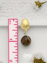 Mocha Bells - Casual Golden Earrings