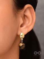 Mocha Bells - Casual Golden Earrings