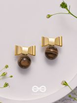 Earthy Bows - Golden Earrings