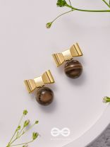 Earthy Bows - Golden Earrings