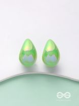 Shining Crescents - Holographic Acrylic Earrings (Green)