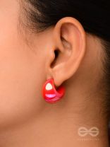 Groovy Arcs - Holographic Acrylic Earrings (Red)