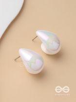 Shining Crescents - Holographic Acrylic Earrings (White)