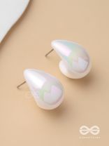 Shining Crescents - Holographic Acrylic Earrings (White)