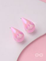 Glitter Drops - Holographic Acrylic Earrings (Pink)