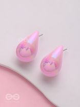 Glitter Drops - Holographic Acrylic Earrings (Pink)
