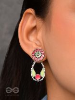 Enchanted Garden Wings - Statement Enamelled Oxidised Ear Jackets