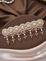 Stavaka- The Beloved Bouquet- Beads, Pearl And Glass Drops Hand Embroidered Choker Neckpiece