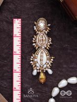 Samudrika- The Marine Magic- Shells, Beads, Pearl And Glass Drops Hand Embroidered Earrings