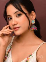 The Flowers Of Spring - Enamelled Oxidised Jhumka Earrings