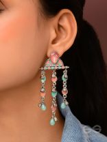 The Umbrella Sprinkles- Enamelled Oxidised Earrings