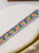  The Vivid Drops - Enamelled Oxidised Choker Neckpiece (Multicolour)