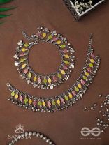 The Dainty Dazzle- Enamelled Oxidised Anklets (Set of 2)
