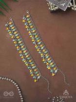 The Sunflower Garden- Enamelled Oxidised Anklets (Set of 2)