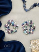 Vilohita - The Lilac Luxury- Beads Hand Embroidered Earrings