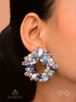 Vilohita - The Lilac Luxury- Beads Hand Embroidered Earrings