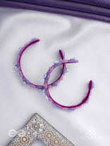 Jagacchitra- The Nebula Sparkles - Stones And Beads Hand Embroidered Bangles (Set Of 2)