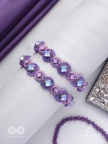 Jagacchitra- The Nebula Sparkles - Stones And Beads Hand Embroidered Bangles (Set Of 2)