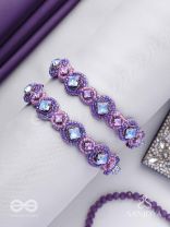 Jagacchitra- The Nebula Sparkles - Stones And Beads Hand Embroidered Bangles (Set Of 2)