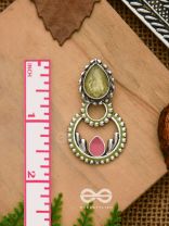 The Lily Woods- Stone Enamelled Oxidised Ear Jackets