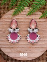 The Leafy Glow- Stone Enamelled Oxidised Ear Jackets