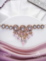 Bijaksara- The Secret Spell- Stones, Beads And Glass Drops Hand Embroidered Choker Neckpiece