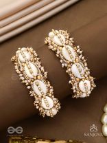 Arthogya  - The Marine Treasures - Shells And Beads Hand Embroidered Cuff Bracelets (Set Of 2)