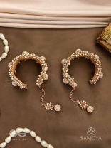 Shlaghya - The Glorious Creations - Beaded Hand Embroidered Cuff Bracelets (Set Of 2)