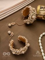 Shlaghya - The Glorious Creations - Beaded Hand Embroidered Cuff Bracelets (Set Of 2)