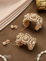 Shlaghya - The Glorious Creations - Beaded Hand Embroidered Cuff Bracelets (Set Of 2)