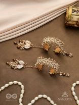 Kapardak - The Angel Braids - Beads, Shells And Glass Drops Hand Embroidered Cuff Bracelets (Set Of 2)