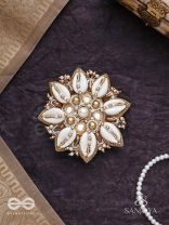 Ucchvasit - The Cowrie Bloom - Mirrors, Shells And Beads Hand Embroidered Hair Accessory