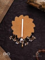 Prabhanjanam - The Stormy Reflectors - Shell, Mirrors And Glass Drops Hand Embroidered Hair Accessory